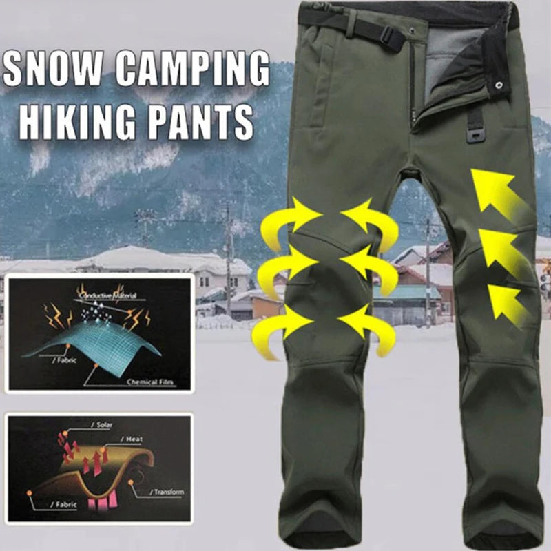 Winter Pants Men Soft Shell Fleece Warm Long Trousers Casual Sports Outdoors Sports Tactical Cargo Windproof Windproof Keepwarm