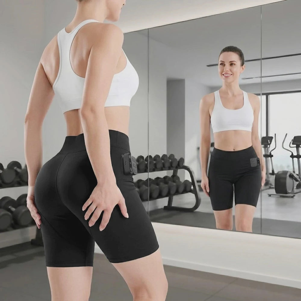 EMS Workout Shorts Electric Muscle Stimulator Yoga & Fitness Pants for Glutes Abdomen Pelvic Floor Training Body Sculpting Wear