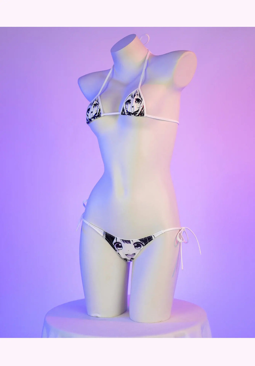 Anime Comics Girl Leather Bikini Sets 2024 New Women Sexy Two-piece Thong swimsuit Bathing Suit Cute Bikini Maid Cosplay Costume