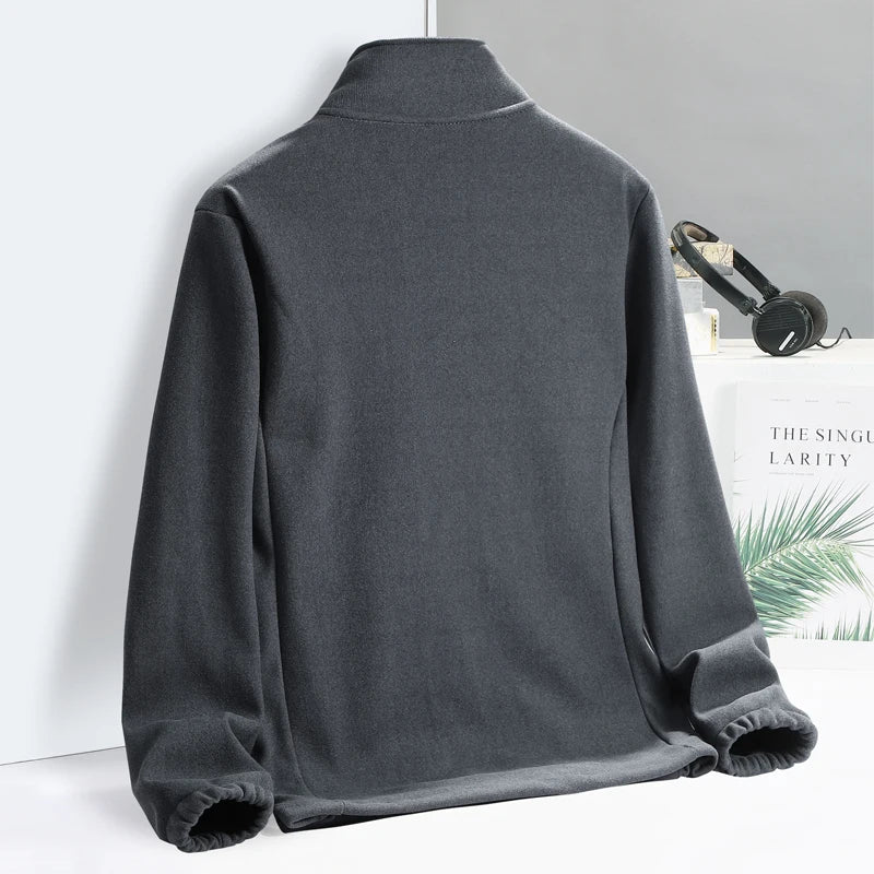 Spring Autumn Mens Fleece Jacket Brand New Stand Collar Softshell Outwear Thermal Warm Coat Male Plus Big Size 6xl 7xl 8xl 9xl