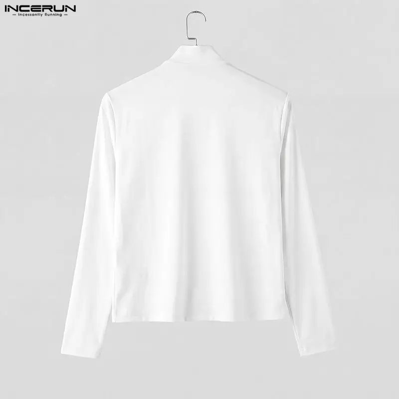 INCERUN Men's Jackets Solid Stand Collar Long Sleeve Double Breasted Male Coats Streetwear Zipper 2026 Fashion Casual Outerwear