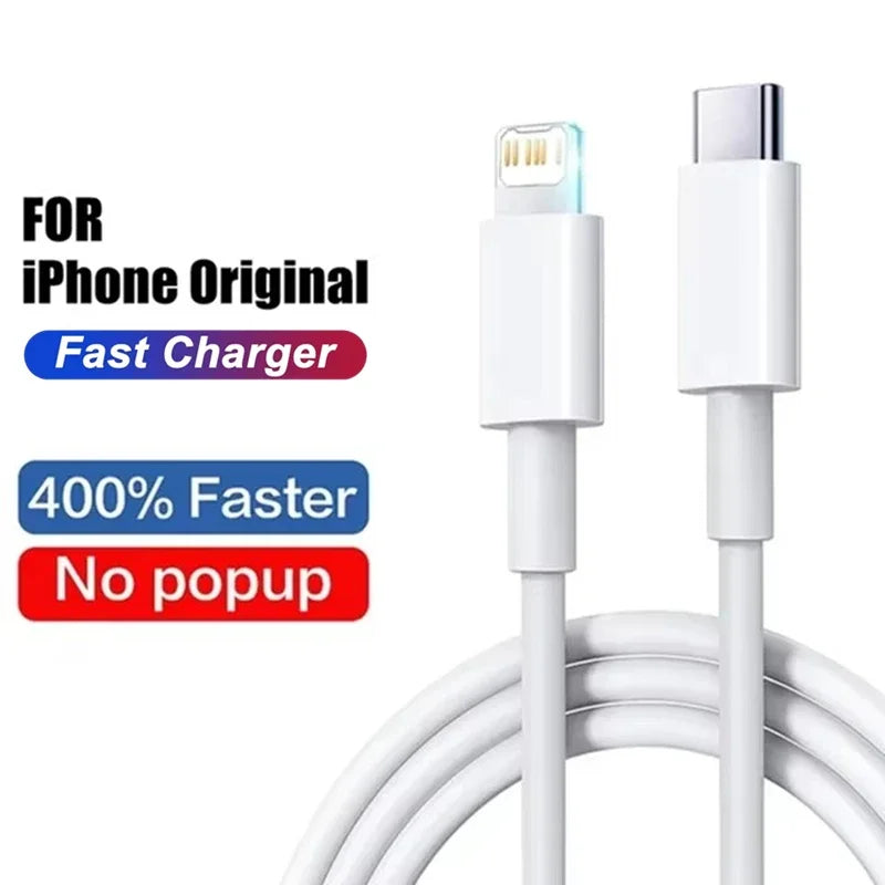 35W PD  Fast Charging USB Cable for iPhone 14 8 7 Plus 13 12 11 Pro XS Max XR X USB C Rapid Charger Cable 1m 1.5m 2m