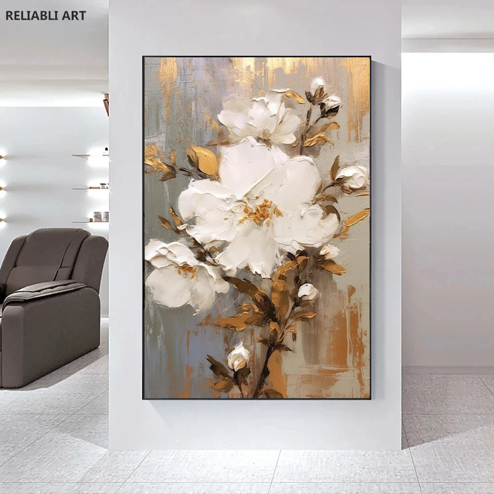 Modern Light Luxury Living Room Decor, Abstract Flower Art Posters,Home Decoration, Prints Canvas Wall Picture,Unframed