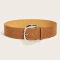 Retro Maillard Styles Suede Leather Wide Belt Trendy Casual Pin Buckle Waistband Luxury Design Versatile Business Waist Strap
