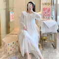 Spring Autumn Palace Gauze Dress Loose Princess Nightgown Women's Long Sleeve Night Shirt Lace Sweet Long Nightdress Home Wear
