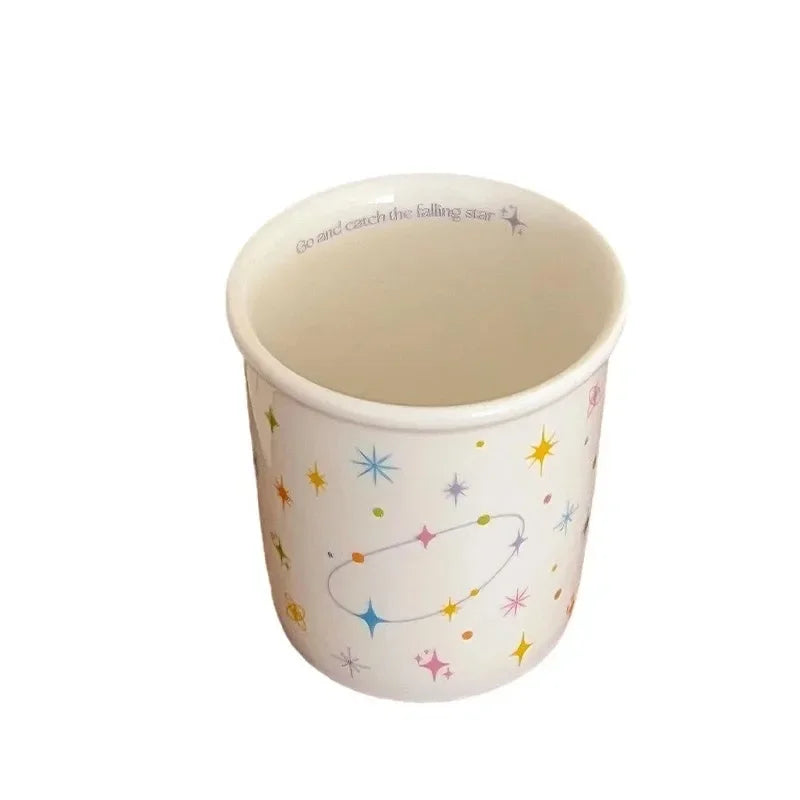 Ceramic Cup Breakfast Milk Cup Tea Hot Drinks Cold Drinks Light Luxury Minimalist Niche High-end Appearance Mug
