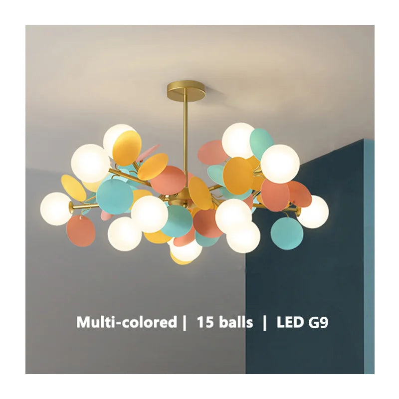 Colourful Branch Chandelier for Bedroom Living Room Acrylic Hanging Lamps Lustre Mood Ceiling Light Modern Led Chandeliers