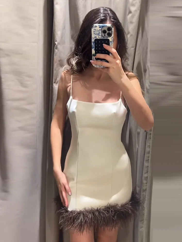 Sexy Women's Dress Halter Sleeveless Backless Slim Hip Package Tassel Female Dresses 2025 Autumn Party Christmas Chic Lady Robe