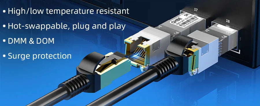 Copper RJ45 SFP Module 1G Adaptive transmission rate For Mikrotik/Cisco Switch/Router/Server, 1000BASE-T SFP To RJ45 Transceiver