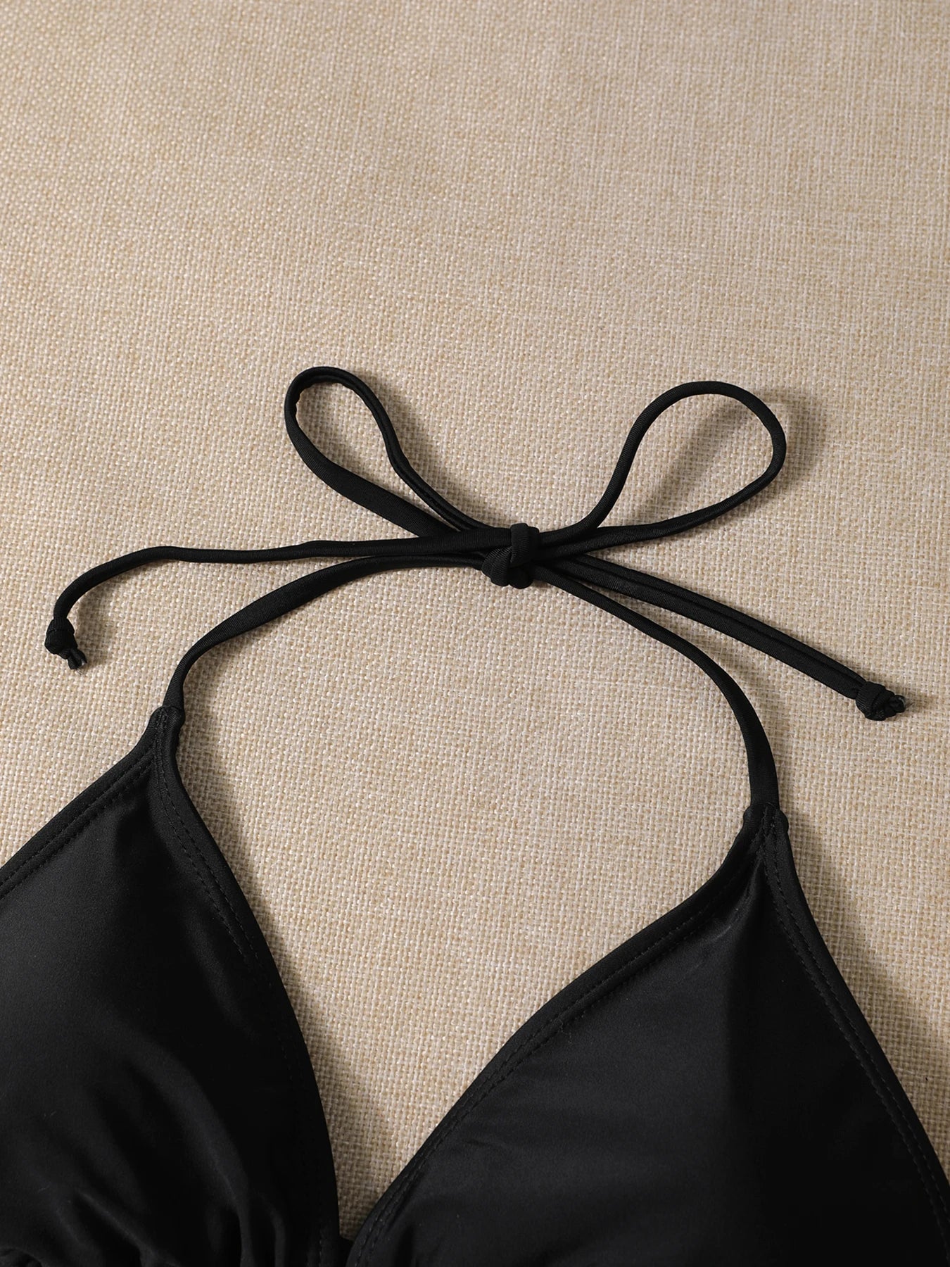 Summer Sexy Black Two-piece Triangle Bikini Swimsuit Women's Beachwear Fashion Summer Bikini