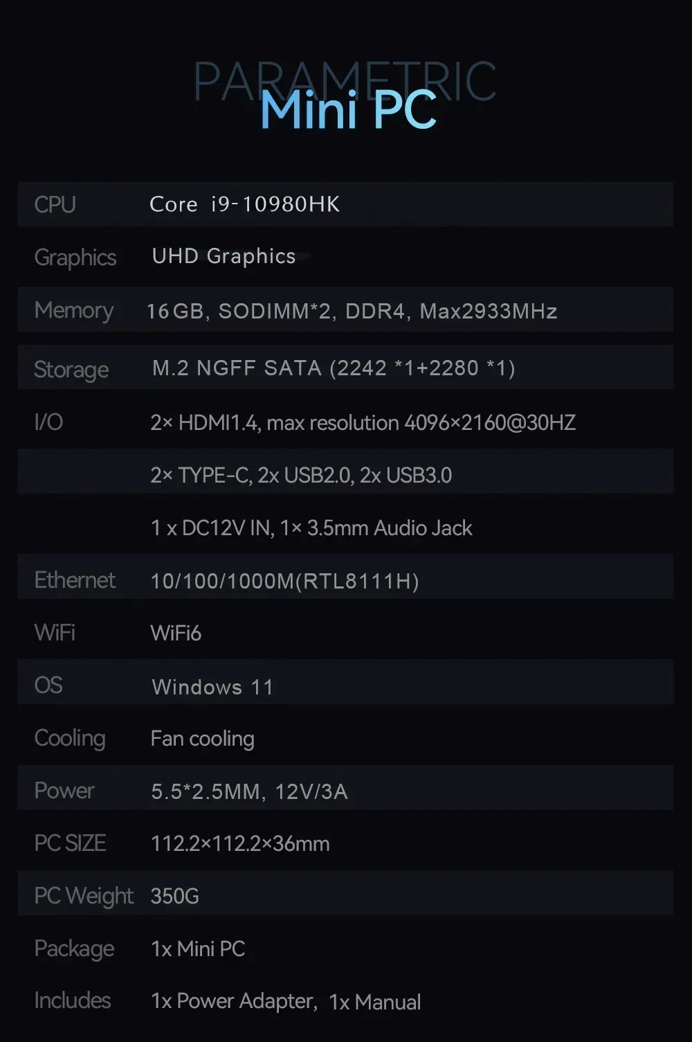 2026 Mini PC Windows 11 Pro Intel I9-10980HK/N150 32GB DDR4 1TB SSD PC Gamer Computer Dual WIFI 6 BT5.2 4K HD Gaming Desktop