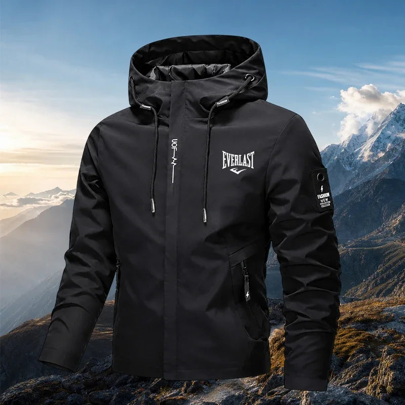 Men's Lightweight Hooded Hiking Jacket 2026 Solid Color Breathable Wear-Resistant Outdoor Casual Daily Wear