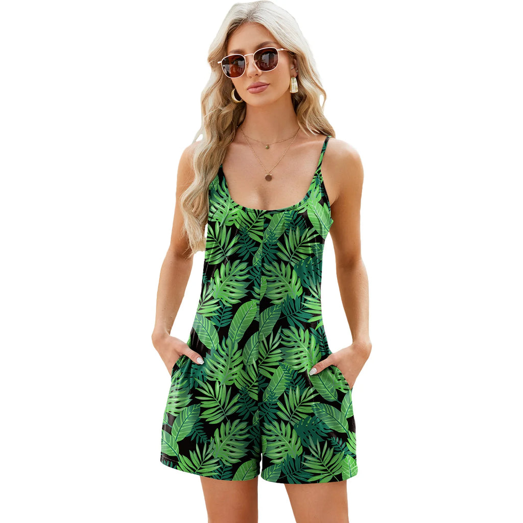 Summer Women's Rompers Casual Fashion Womans Clothing Summer Women 2025 Jumpsuit Boho Beach Vacation Sexy Jumpsuits Loose Pants