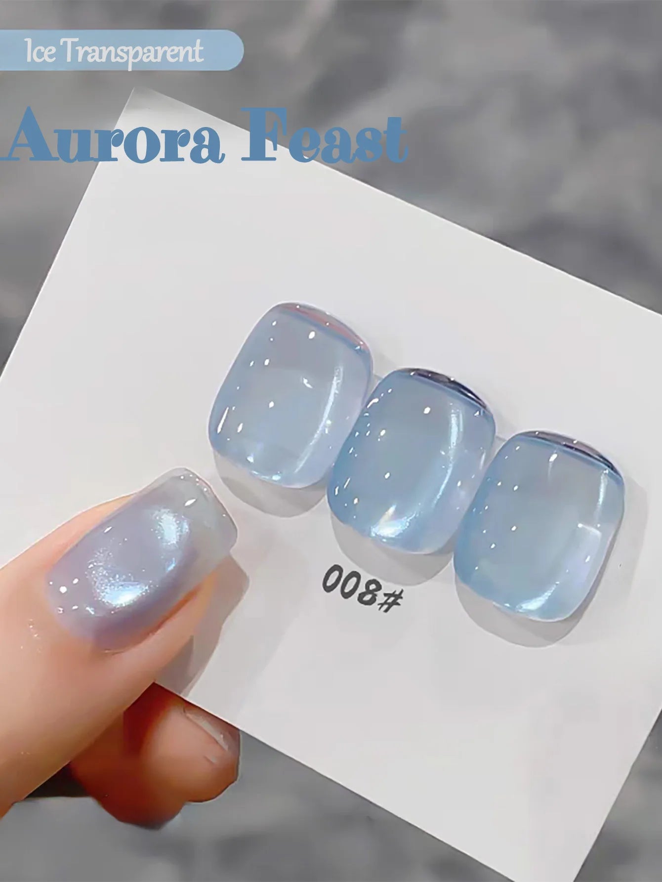 1-12pcs ZH Spring/Summer Ice Transparent Sweet Wine Glass Beads Cat Eye Nail Polish Gel New Flashy Popular Pink Nail Supplies