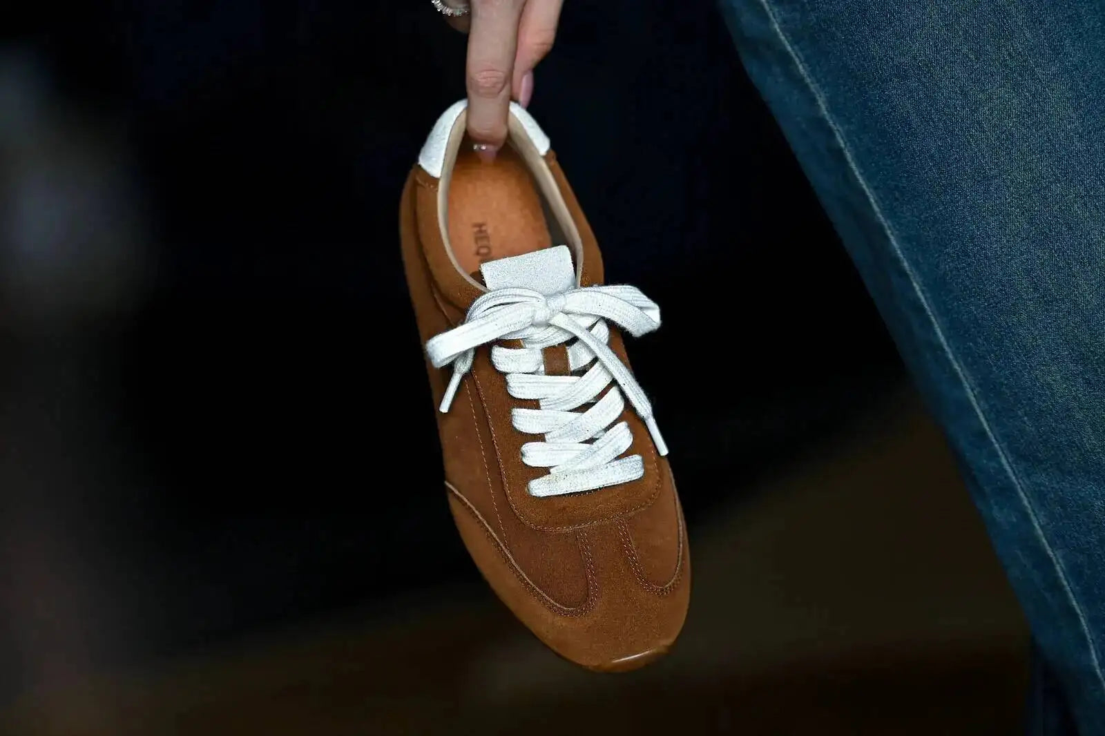 Genuine Leather Brown Suede Flat Loafers Shoes Woman Lace Up Leisure Wome Shoes Autumn Casual Comfort Vacation Lovers Shoes
