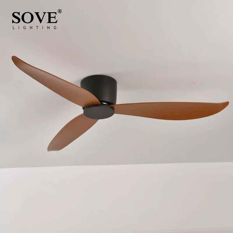 SOVE Ceiling Fan White Low Floor Ultra Thin 17cm DC Ceiling Fan With Remote Control Simple Ceiling Fans Without Light 220V