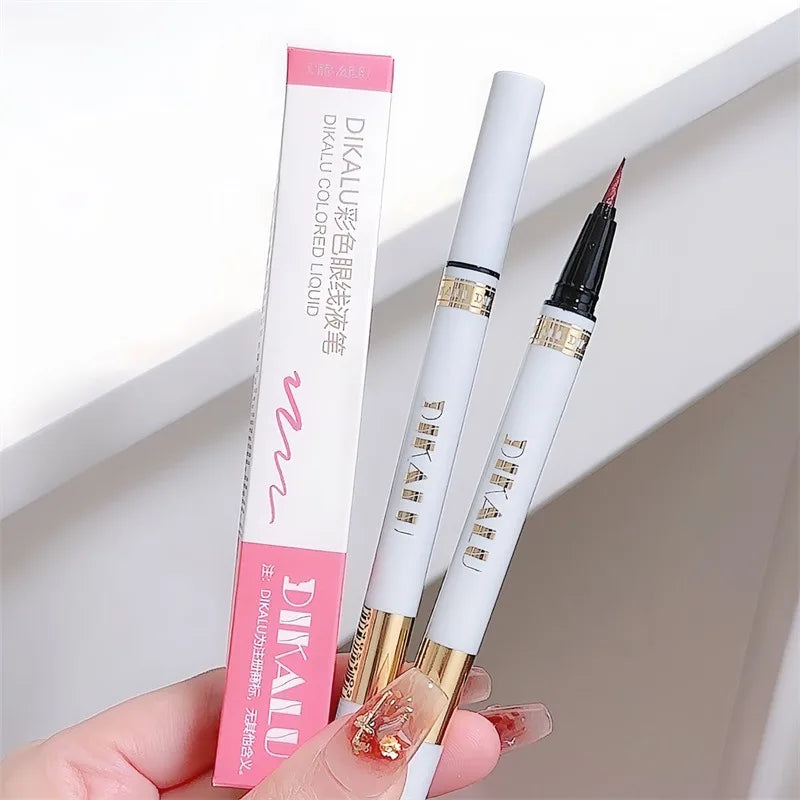1Pc Glitter Eyeshadow Pen Matte Purple Diamond Eyeliner Pen Waterproof Highlight Brighten Silkworm Makeup Pencil Shiny Eyelids