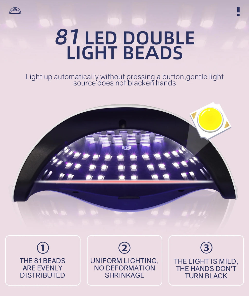 SUN X25MAX 81LED UV Lamp for Nails Drying Quick Curing All Gel Nail Polish Professional Powerful UV Light Dryer Manicure Salon