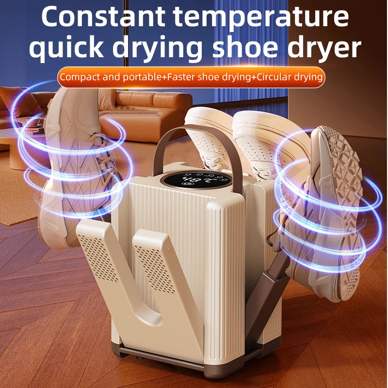 Portable 6 Arms Electric Shoe Dryer Foldable Boot Drying Machine Household Shoe Warmer Heater With Intelligent Timer Shoe Blowe