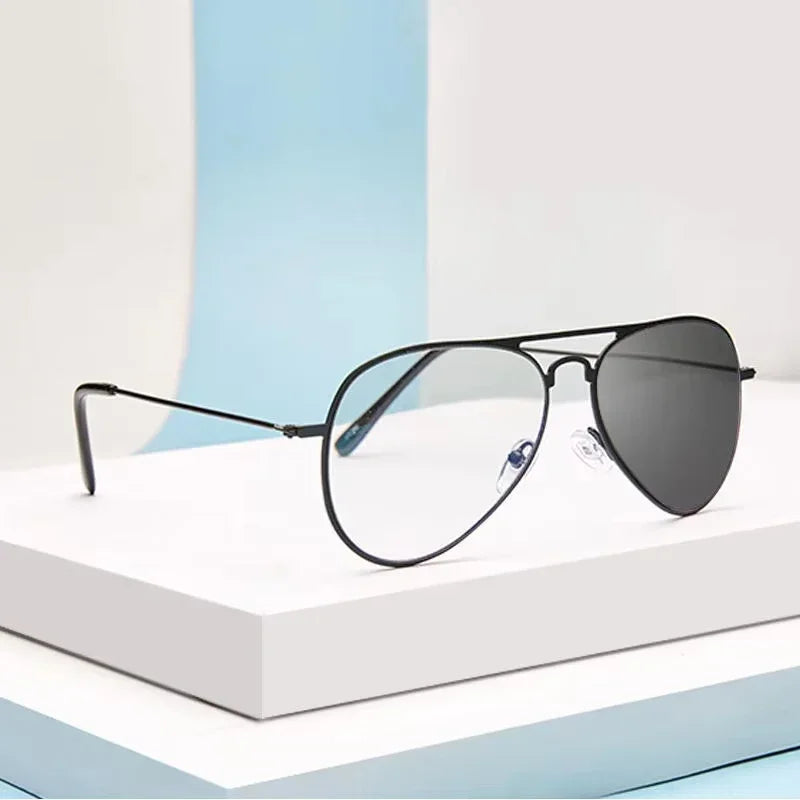 Unisex Fashion New Photochromic Multifocal Presbyopia Glasses Large Frame Ultralight Blue Light Blocking Reading Glasses TO +4.0