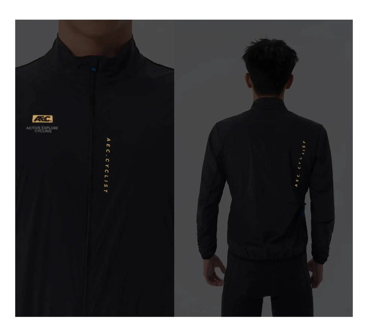 AEC.CYCLIST Windbreaker Cycling Jacket Men Women Ultra Light Quick Dry Cycling Jersey Breathable Bike Coats Zippered Side Pocket