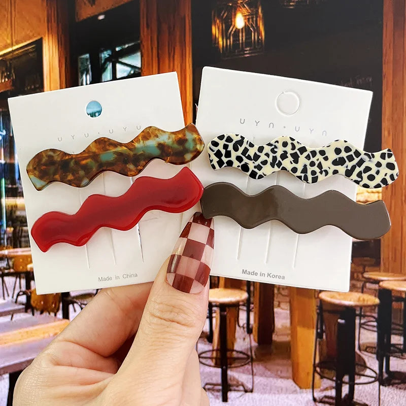1 Set Fashion Acrylic Hair Clips Set Hairpins For Women Girls Geometric Barrettes Hairgrips Headwear Hair Accessories Jewelry