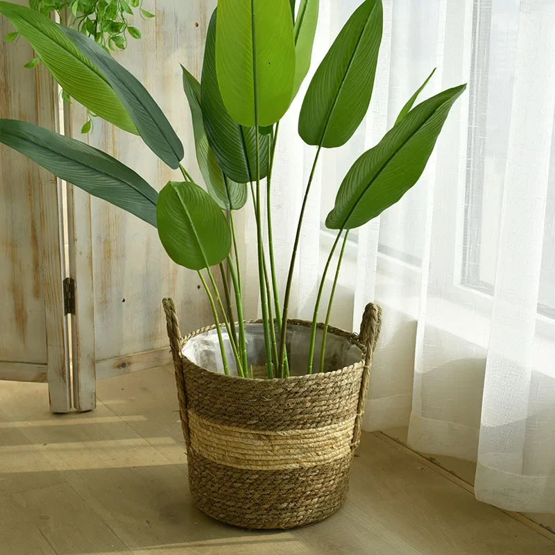 Natural Wicker Planter Basket  Flower Pot Home Garden Rattan Basket Straw Flower Basket 20/25/30CM