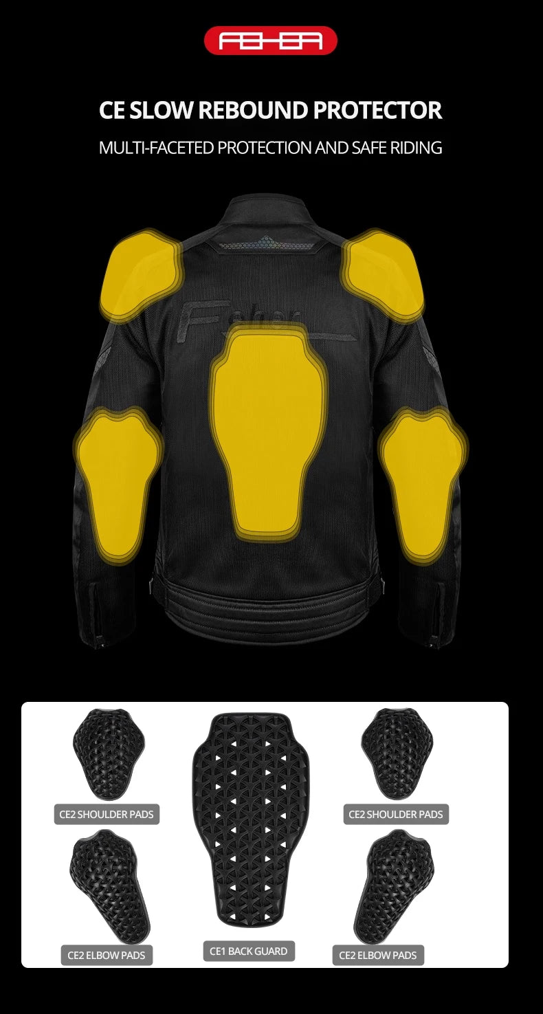 Men's Motorcycle Jacket Summer Clothing Anti-Collision Motorcycles Pants Motocross Off-road CE Protection Motocross Rider Coat