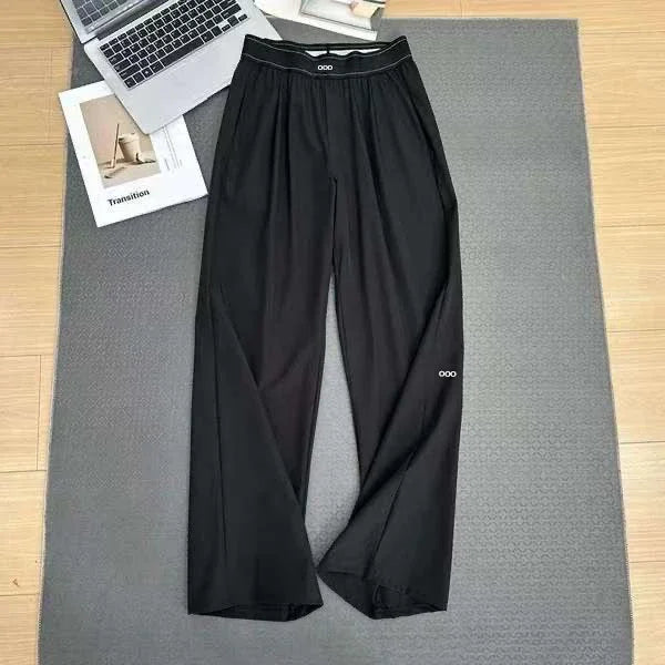 new Loose Casual Pants Women's Summer High Waist and Thin Yoga Pants Breathable Drape Straight Mouth Wide Leg Sweatpants
