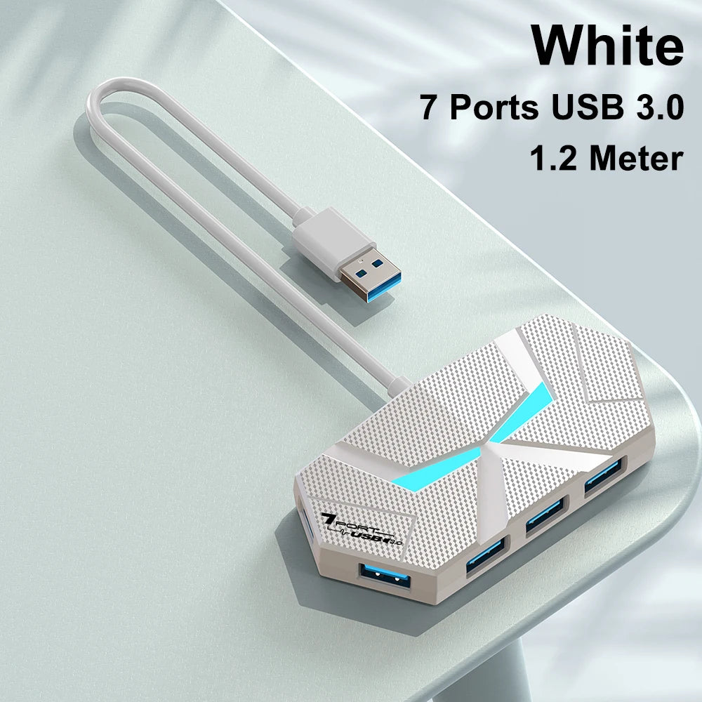 7-in-1 USB Docking Stations USB 3.0 HUB USB Splitter Adapter OTG 5Gbps High Speed Transmission TYPE C Power Supply For PC Laptop
