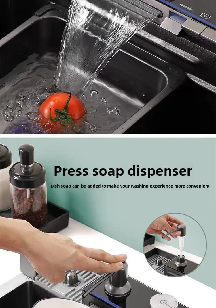 Kitchen Sink Nano Stainless Steel Kitchen Sink Large Single Bowl Wash Basin Kitchen Items Kitchen Sink Dishwashing Sink