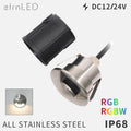 etrnLED 12V 24V Outdoor Garden Side Light Recessed Ground Spot Decking Floor Terrace Lamp Stairs Step Waterproof IP68 RGB RGBW
