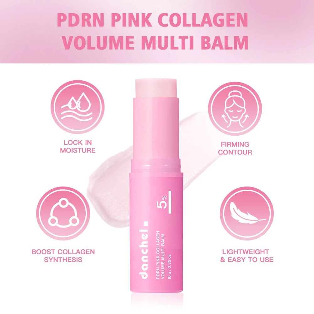 2pcs Salmon PDRN Pink Peptide Facial Serum & PDRN Pink Collagen Volume Multi Balm Deep Hydration Moisturization Plump Skin Care