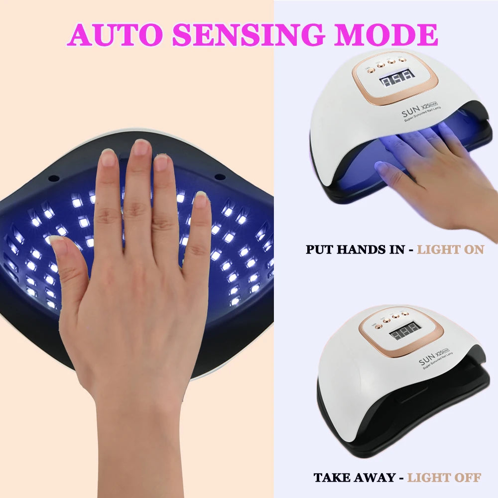 SUN X25 MAX Nail Dryer UV Lamp 380W Nail Curing Lamp 81 Led Manicure Lamp For Fingernails10s/30s/60s/99s Timer LCD Screen