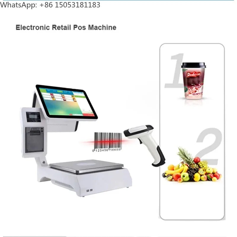 J900 I3 I5 CPU 15.6 11.6 Inch Dual Touch Screen Pos Cashier Register Electronic Point of Sale Weighing Scale