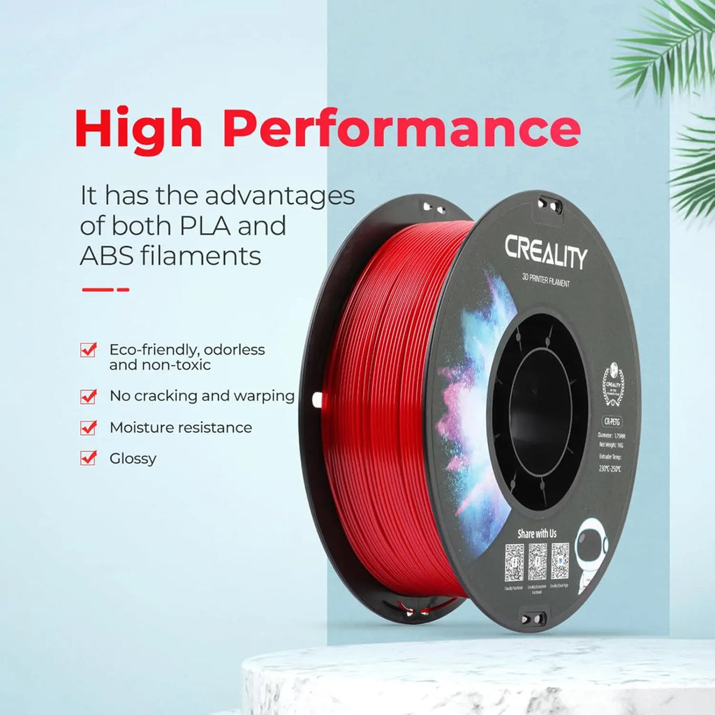 Creality CR-PETG Filament 1.75 mm Excellent Toughness Odourless Non-Toxic Moisture Resistant 1KG Filament for 3D Printer