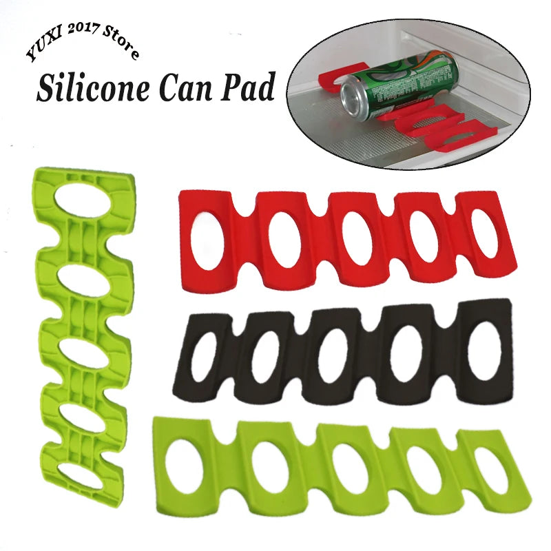 1/2PCS Silicone Fridge Can Beer Wine Bottle Rack Holder Mat Stacking Tidy Tool Kitchen Gadgets Silicone Can Holder Mat Organizer