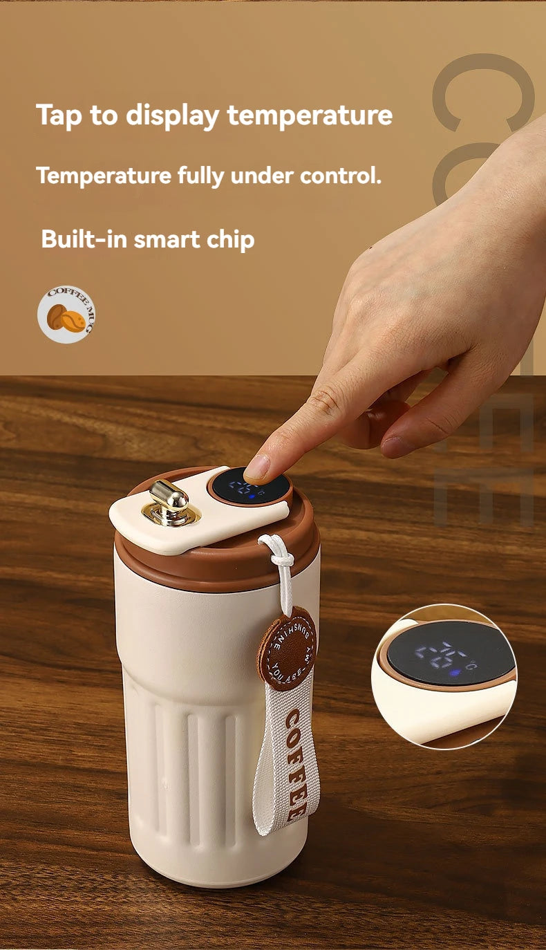 450ML Stainless Steel Thermo Water Bottle LED Temperature Display Coffee Cup Keep Cold and Heat Thermal Mug Travel Vacuum Flask