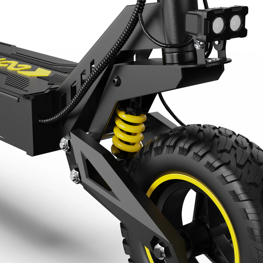 OOTD T10 Adult Foldable Electric Scooter(Yellow), Max 900W Motor & 18Ah Battery, 45-60km Range, 11 Inch All-Terrain