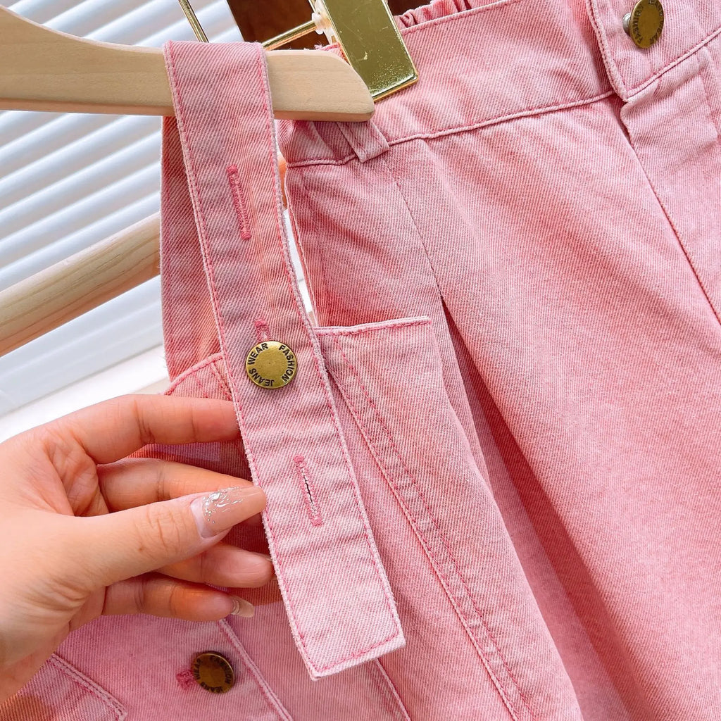 Summer Baby Girls Clothes Set Fashion Sling Vest Tops + Wide Leg Pants 2pcs Kids Clothing Suit Children Outfits Infant Costumes
