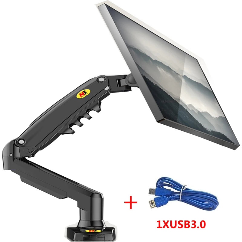 F80 Gas Spring 17-30 inch Desktop LED LCD Monitor Mount Holder Arm Ergonomic Gas Strut Flexi Mount Load 2~9kgs