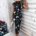 Retro leopard print dress with round neck covered sleeves twisted sides waist cinching, slim fit, hip hugging women's clothing