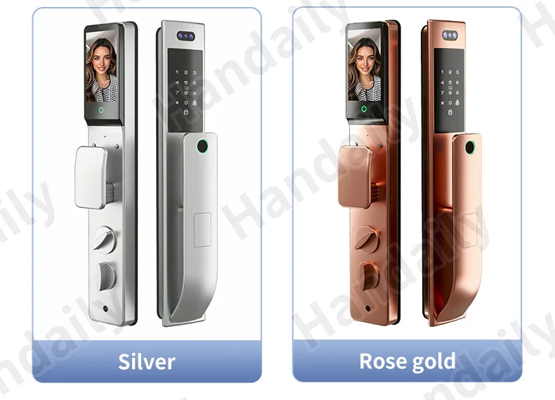 HanDaily Waterproof Smart Door Locks with Camera Video Intercom Palm Face Recognition Smart Lock Tuya Wifi App Remote Control