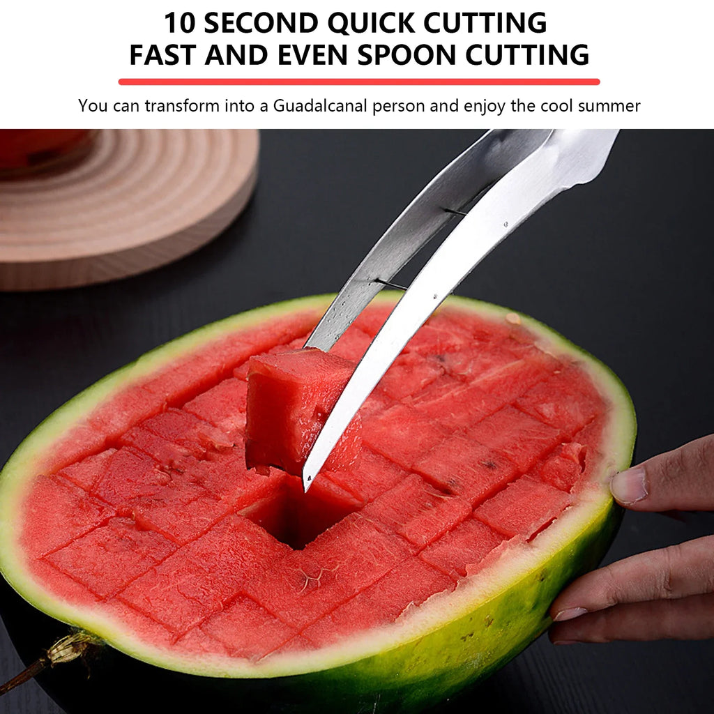 Watermelon Cutter 304 Stainless Steel Watermelon Dicing Cutter Manual Fruit Easy Segmentation Tools Home Use Kitchen Gadgets