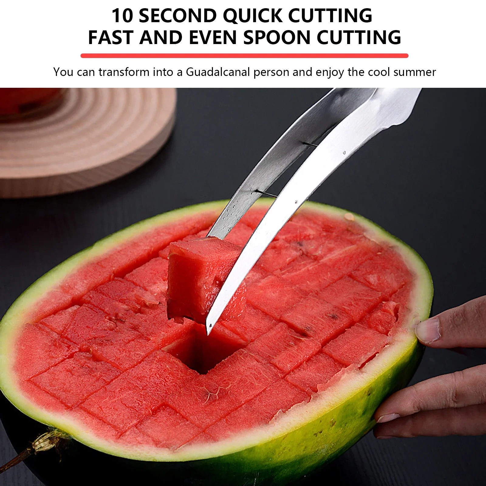 Watermelon Cutter 304 Stainless Steel Watermelon Dicing Cutter Manual Fruit Easy Segmentation Tools Home Use Kitchen Gadgets