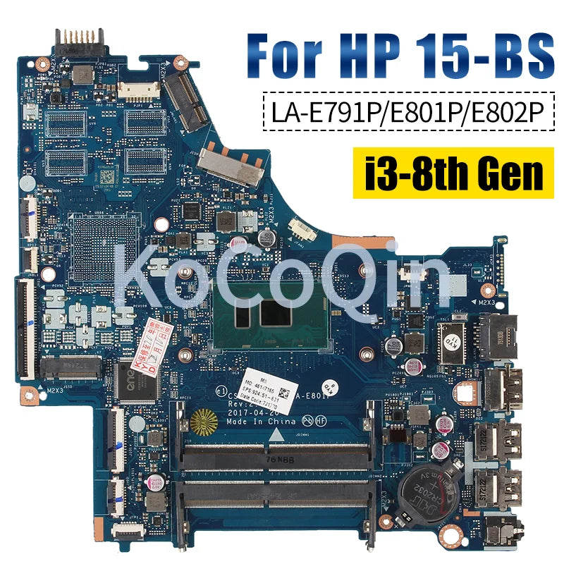 For HP 15-BS Notebook Mainboard LA-E791P LA-E801P LA-E802P Placa 924757-601 924750-001 i3i5i7 6/7/8th Laptop Motherboard Tested