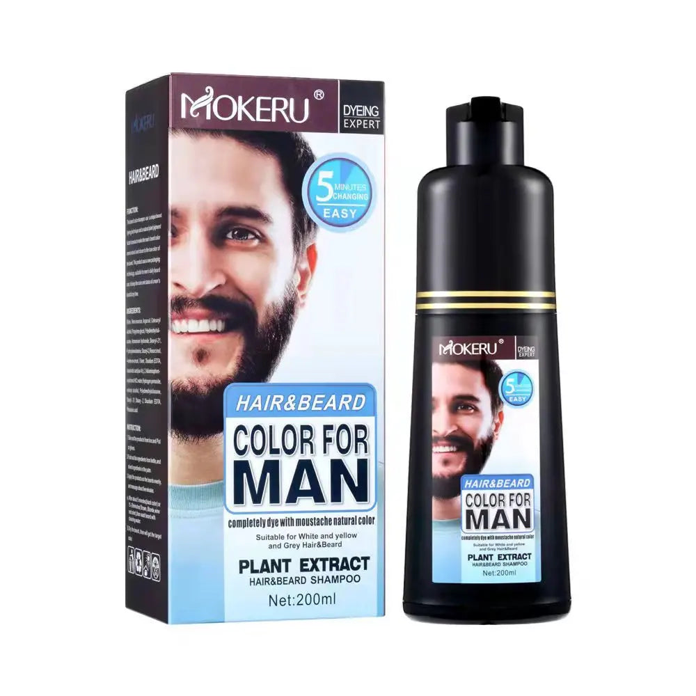 NEW Men Beard Black Dye Tint Cream 200ml Mustache Beard Coloring Cream Semi-permanent Men's Fashion Modelling Black Color