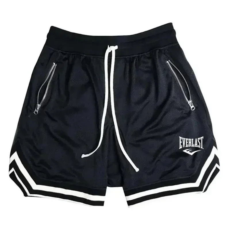 EVERLAST 2026 New Mens Basketball Shorts Summer Loose Breathable Mesh Casual Fashion Hip Hop Outdoor Sport Training Shorts