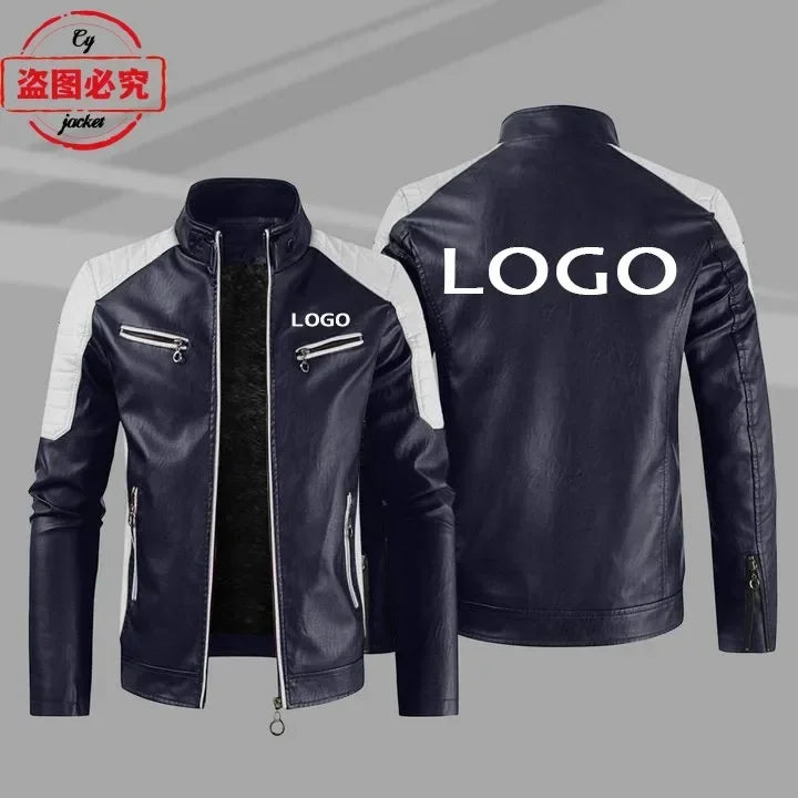 Gold Wing 1800 motorcycle LOGO washed pu leather jacket men's windproof autumn and winter spring and autumn leather jacket