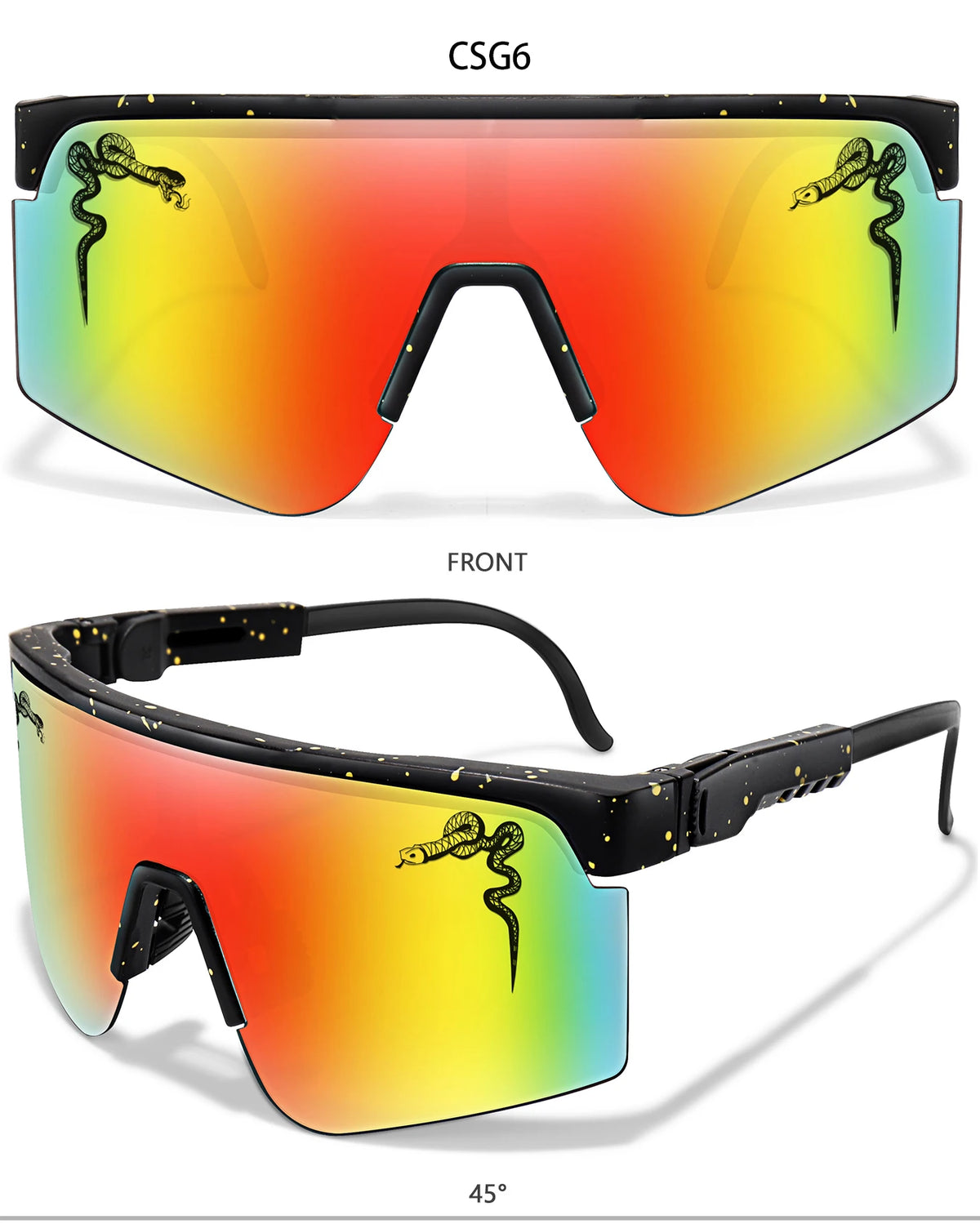 Men's Fashion Large Frame Cycling Sunglasses Fashionable Goggles with Random Dot Decoration for Outdoor Sports Hiking Fishing